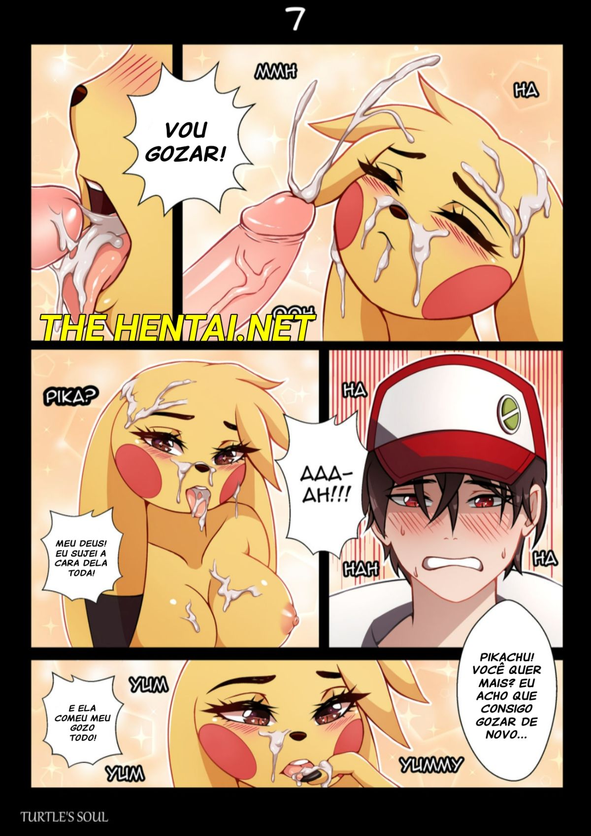 Trainer Red with Pikachu Hentai pt-br 07